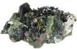 Lustrous Epidote Crystal Cluster with Actinolite - Pakistan #41592-2